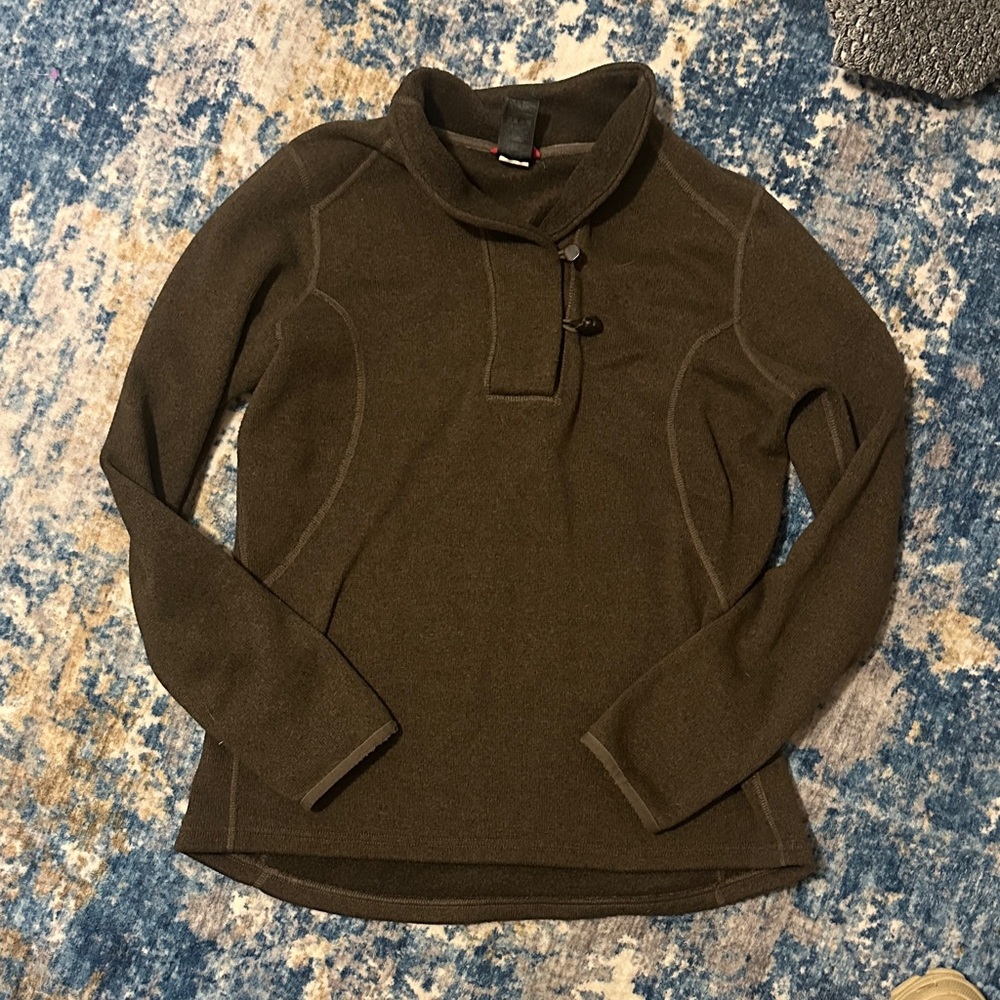 North Face Brown Pullover Toggle Sweater Size Xl - image 1
